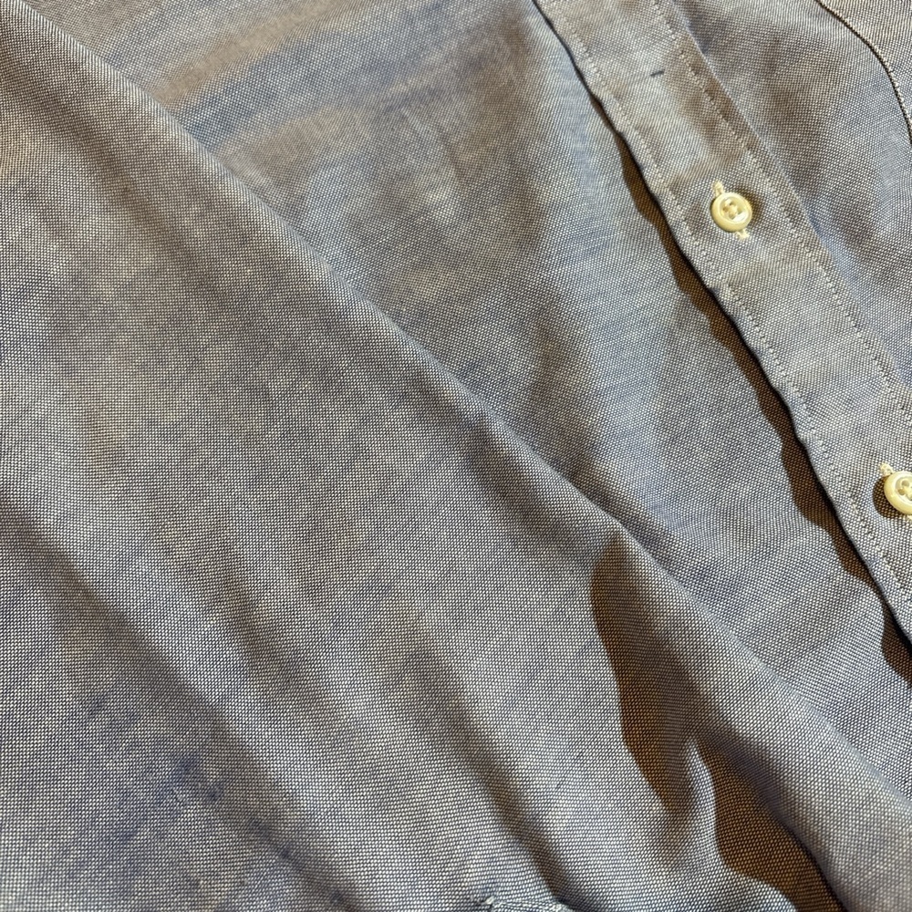 VTG Y2K Chaps Ralph Lauren Blue Oxford OCBD Shirt 15.5 32/33 Button-Down - Picture 6 of 7